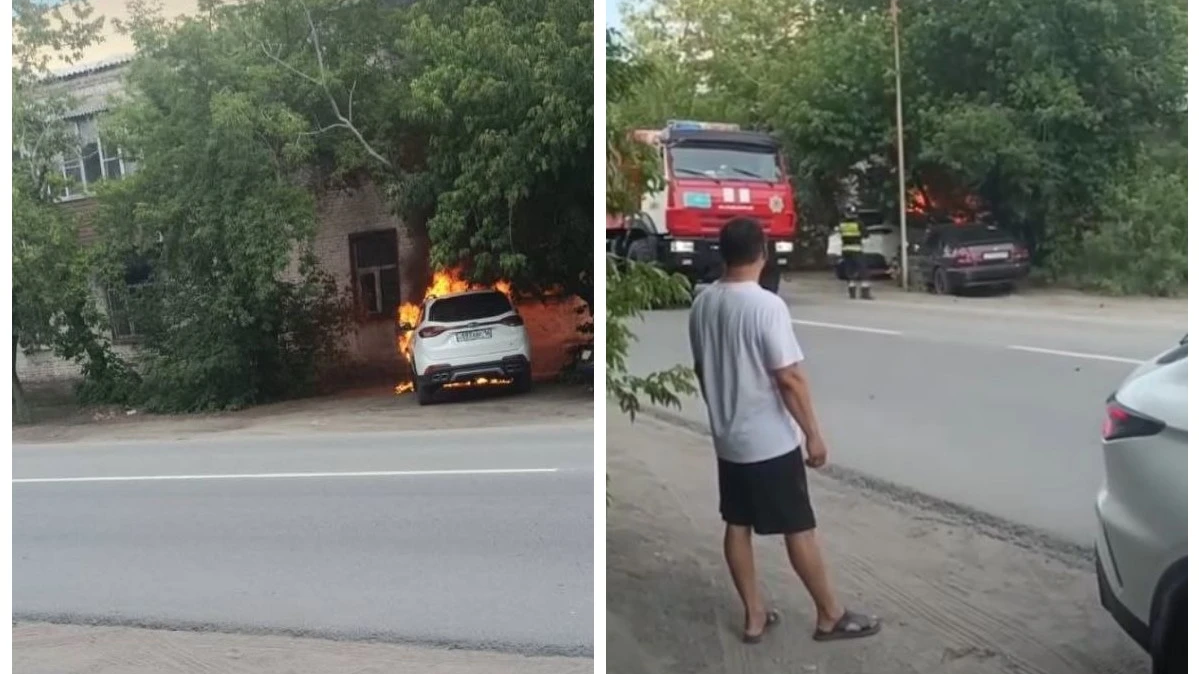 Семей қаласында балалар ауладағы көлікті өртеп жіберген